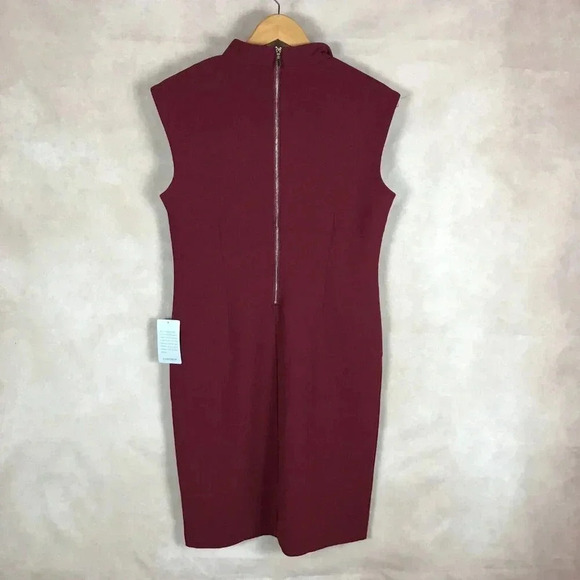 SPENSE Dark Red Cap Sleeve Structured Sheath Dress NWT 8 - Picture 5 of 10